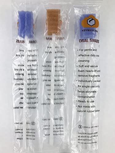 Oral Swabs Disposable 120 Pcs Sponge Mouth Swabsticks Violet Purple Orange