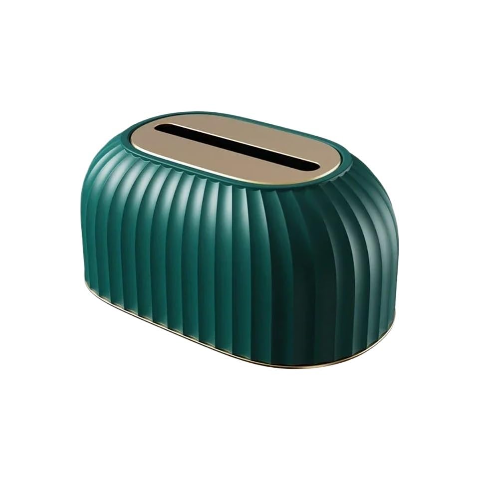 Aimanqi Green Nordic Striped Tissue Box Holder Toilet Paper Box Table Napkin Holder Car Tissue Paper Dispenser Home Decoration(Green)