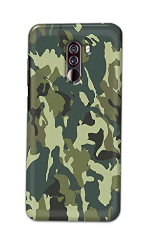 Image of Printed Hard Back Cover Case for Mi Poco F1 Back Cover (Green Army Camouflage) -1803