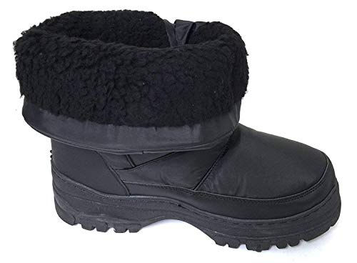 V-100 Alaska Men's Winter Boots Cold Weather Nylon Ski Warm Fur Lined Snow Shoes, Black (8 D(M) US, Black-2)