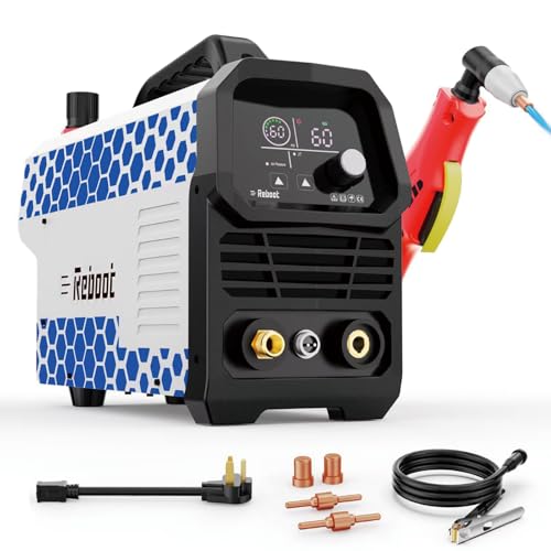 Reboot Plasma Cutter 60A, Large Integrated LED Digital Display, 120/240V Plasma Cutter Machine with...
