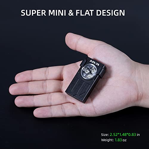 APLOS L01 1100 Lumens Rechargeable Mini EDC Flashlight, Magnetic Base & Clip, Bright Pocket Flashlight for Outdoor, Emergencies, Powered by Built-in Battery, Type-C Charging (Cyan)