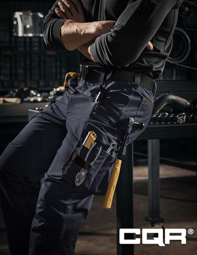 Image of CQR Men's Quick Dry Work Pants, Water Resistant Outdoor Tactical Pants, Lightweight Stretch Cargo Hiking Pants