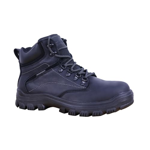Image of Mens Non Slip Steel Toe Work Shoes with 2 Different Insoles Waterproof & Oil Resistant ASTM F2413