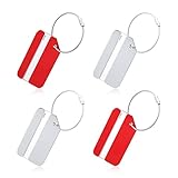 El producto incluye: recibirá etiquetas de equipaje de metal 4pcs con el tamaño de 8 x 4.2 cm, incluidos 2 rojos y 2 de plata.Con estas etiquetas de maletas, puede encontrar rápidamente su equipaje y no debe preocuparse por tomar el equipaje equivocado.