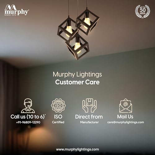 Image of Murphy Metal Cube Shape Pendant Light with Bulb -Set of 3, Pack of 2|Hanging Ceiling Light with Braided Cord|Decorative Chandelier for Home, Living Room, Indoor, Outdoor&Bar|Jhumar Lighting (Black)
