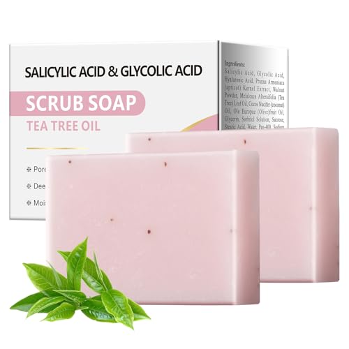 Salicylic Acid Scrub Soap, Face Bath Soap Bar with Glycolic Acid ...