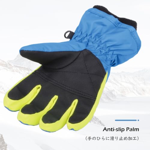 Image of TRIWONDER Ski Snowboard Gloves for Kids - Waterproof Winter Warm Gloves Thermal Fleece Snow Gloves (S, Blue)