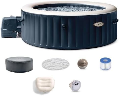 INTEX PureSpa 4 Person Inflatable Hot Tub with Energy-Efficient Spa Cover