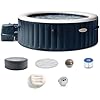 INTEX 28429EP PureSpa Plus Bubble Massage Spa Set: Inflatable Hot Tub Includes 2 Contoured Headrest LED Light 4 Person Capacity 77 x 28