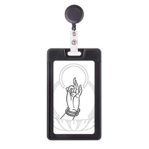 Porte-badge rétractable avec motif lotus fini les badges perdus