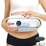 SlimKern Bauch Lipo Fettverbrenner-Elektrischer Kabelloser EMS-Gürtel mit Wärmetherapie Zweistufiger Vibrationsmassage Bauchweggürtel Bauchmuskeltrainer für Damen Ideal für Zuhause,Büro Reisen (Weiß)