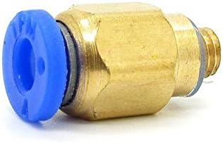 Pxyelec 4 mm to M5 Pneumatic Connectors Male Straight Quick Fitting One-Touch Ftting PC4-M5 (10 pcs), Blue, Klein - Image 4