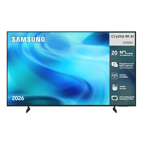 Samsung TV 65 Pulgadas Crystal UHD U7005H 4K Smart TV con Vision AI Companion, Crystal Processor 4K, Dynamic Sound Pack TV Plus, Cine y Series