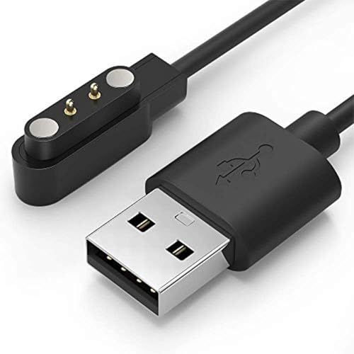 Image of HUMBLE 2 Pin Magnetic Charging Cable Compatible with boAt Storm, boAt Xtend, W26, W26+ Smartwatch | Fast USB Charger for Smartwatches | Durable 2-Pin Charging Cord (Black)