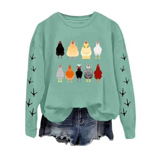Sweat à capuche femme poulet col rond en tissu doux pour le quotidien