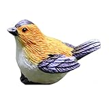 Vilgftyiet Figuras de pájaros de resina para decoración de jardín, mini juego de adornos de paisaje con nido y huevos, bonita decoración de césped al aire libre para jardines de hadas, terrarios