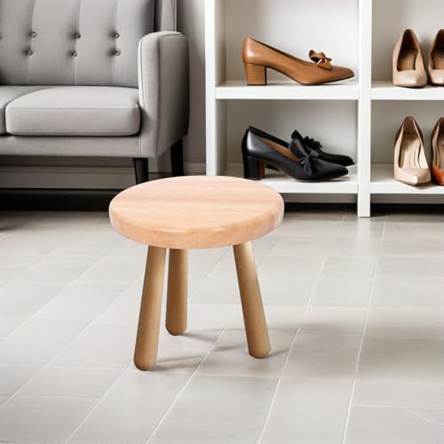 Asiento redondo de madera maciza para taburete alto versátil 6