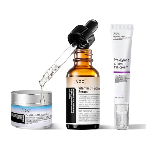 VGO Skin Care Set, with Snail Mucin 92% Moisturizer, Vitamin C Se...