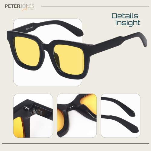Image of Peter Jones Unisex Large Square UV /UB Protected Sunglasses (3803)