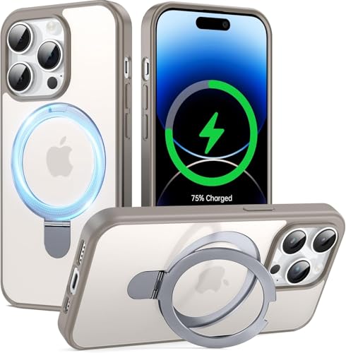 Image of iPhone 14 pro Magsafe Stand Case | Matte Design & 360 Protection | Military-Grade Apple iPhone 14 pro Cover | Ultra Premium - Gray