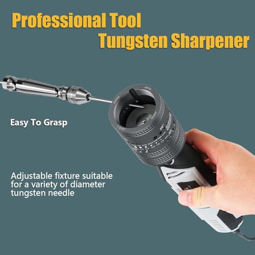 SONNLER Tungsten Sharpener Grinder For Tig Welding, 6 Sizes 8 Angles Tungsten Electrode Grinder Head, TIG Welding accessories With Cut-Off Slot, Multi-Angle Offsets,10 Diamond Wheels, 3 CNC Mandrels