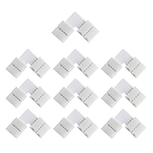 OMALOO 10pcs 4 pin Conectores LED L Conector de Forma LED Conectores Cover