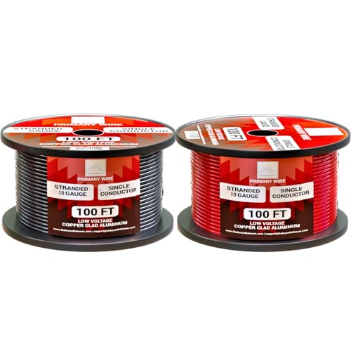 Cable de calibre 10 para instalacion de luces y sonido automotriz paquete de 6 rollos de 12V