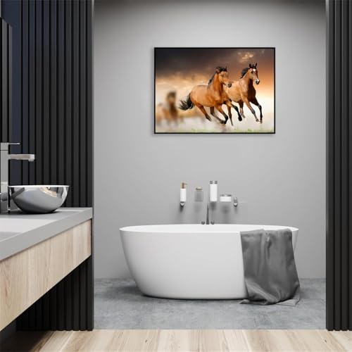 Toile murale avec cheval courant au design moderne et finitions premium