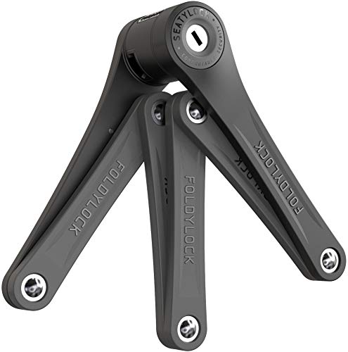 FoldyLock Compact Folding Bike Lock - Award Winning Patented Lightweight High Security Bicycle Lock - Heavy Duty Anti Theft Smart Secure Guard with Keys and Case for Bikes or Scooters