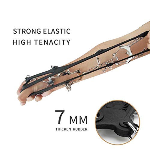 Samply Ice& Snow Traction Cleats, 19 Spike Mountaineering Climbing Crampons for Shoes, Boots, Large, Black