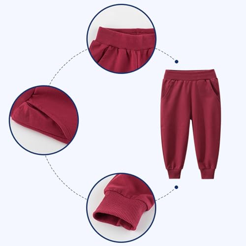 Bidobibo Little Boys Joggers Toddler Casual Baggy Sweatpants Kids Cotton Elastic Waist Drawstring Athletic Pants with Pockets4