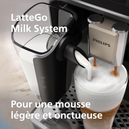 PHILIPS machine à café grain 5500, 20 boissons chaudes & glacées, LatteGo | Carafe LatteGo facile à nettoyer, SilentBrew 40% plus silencieux, QuickStart, App HomeID, Expresso broyeur Noir (EP5544/50) - Image 5