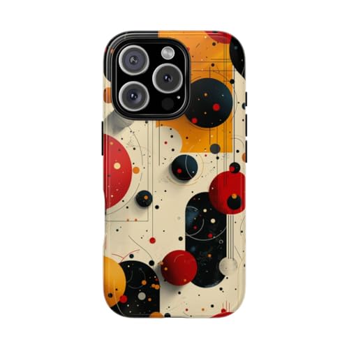 Coque rigide iPhone 16 Pro cercles abstraits anti-rayures éclat brillant