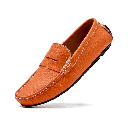 Men's Slip-On Leather Loafers, Stylish Business Casual Shoes