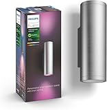 Philips Hue Appear INOX White and Colour Ambiance LED Smart Outdoor Wall Light, Compatible with Alexa, Google Assistant and Apple HomeKit