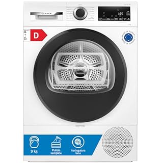Bosch WQG24200IT Serie 6 Asciugatrice smart a pompa di calore, 9 kg, Classe energetica D, Sensori di asciugatura intelligenti, Filtro semplica da pulire, Cestello per capi in lana, Bianco, 60 Cm