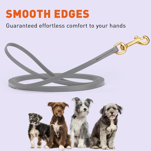 Viper Biothane K9 Working Dog Leash Waterproof Lead for Tracking Training Schutzhund Odor-Proof Long Line with Solid Brass Snap for Puppy Medium and Large Dogs, 20ft Battleship Gray - Thumbnail 7