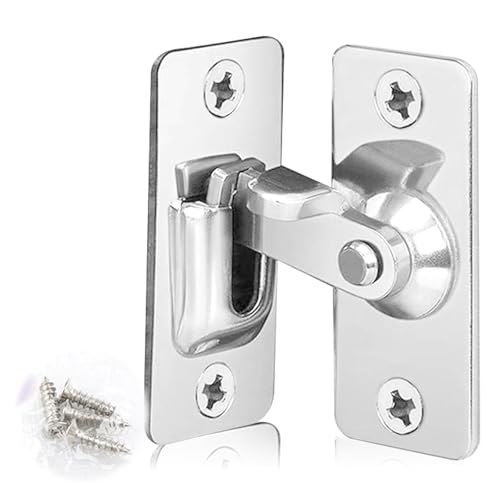 Verrou de porte à angle droit à 90 degrés, loquet de porte rotatif en acier inoxydable, verrou de porte coulissante à angle droit, verrou à boucle de flexion, pour serrure de porte intérieure, serrure