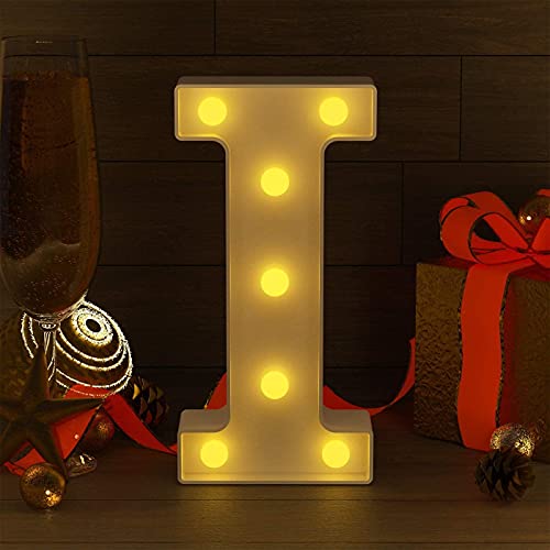 Image of Marquee I Alphabet Shaped LED Light Lamp for Decoration Decore Walls Hanging Birthday Party Wedding (I)