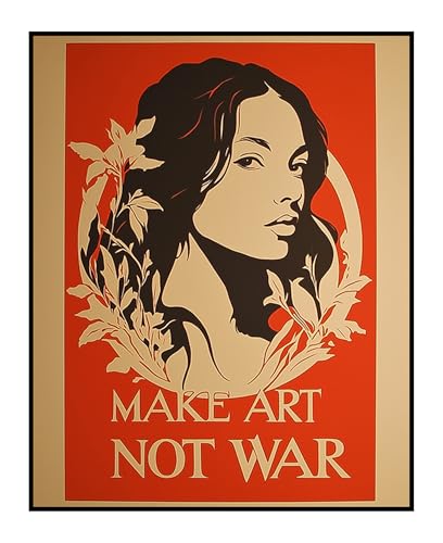 Posterizer 1 pcs - retro atyle art - make art not war - positive typography poster - Quotes and Poems - Retro Art - Gift for Men Women Entrepreneur Teens -11x14 unframed wall art
