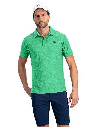 Image of Three Sixty Six Golf Shirts for Men - Dry Fit Short-Sleeve Polo, Athletic Casual Collared T-Shirt Green