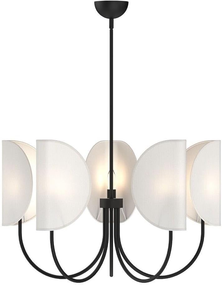 Alora Mood CH450732MBCW Seno Chandelier, Matte Black/White Cotton Fabric