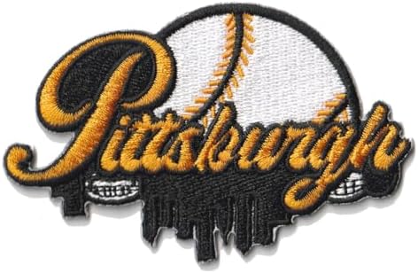 Smc Store City of Pittsburgh Baseball Logo Patch Embroidery Baseball Fan Favorite Team Iron On Sew On Embroidered Patch