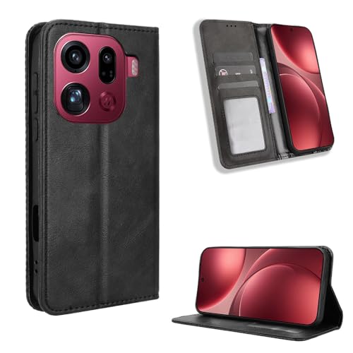Kukoufey Compatible with Oppo Find X9 Pro Phone Cases,PU Leather Flip Phone Protective Cover Compatible with Oppo Find X9 Pro 5G CPH2791 PLG110 Case Black