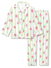 Green Stripe & Strawberry (Long Sleeves & Pants Set)