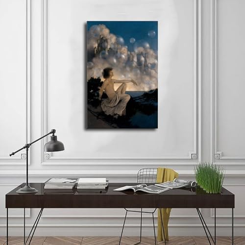 Affiche toile Air Castles Maxfield Parrish 50x75 cm suspendue