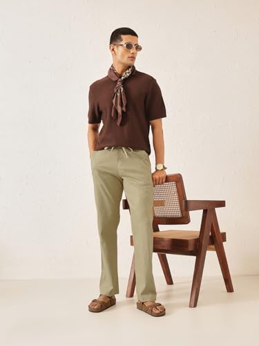 Image of Majestic Man Men's Premium Linen Blend Pants | Lightweight Fabric | Elastic Waist with Drawstring | Regular Fit | Side, Back Pockets | Perfect for Casual, Holidays & Travel