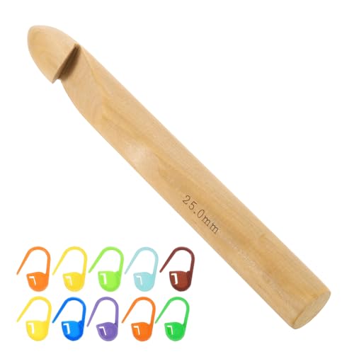 Crochet en bois de bambou 25 mm uxcell marqueurs de point tricoter fil épais géant taille U