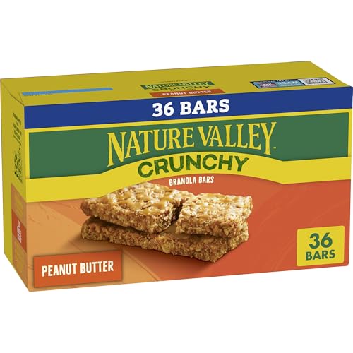 Nature Valley Crunchy Granola Bars, Peanut Butter, 36 Bars 26.82 OZ (18 Pouches)